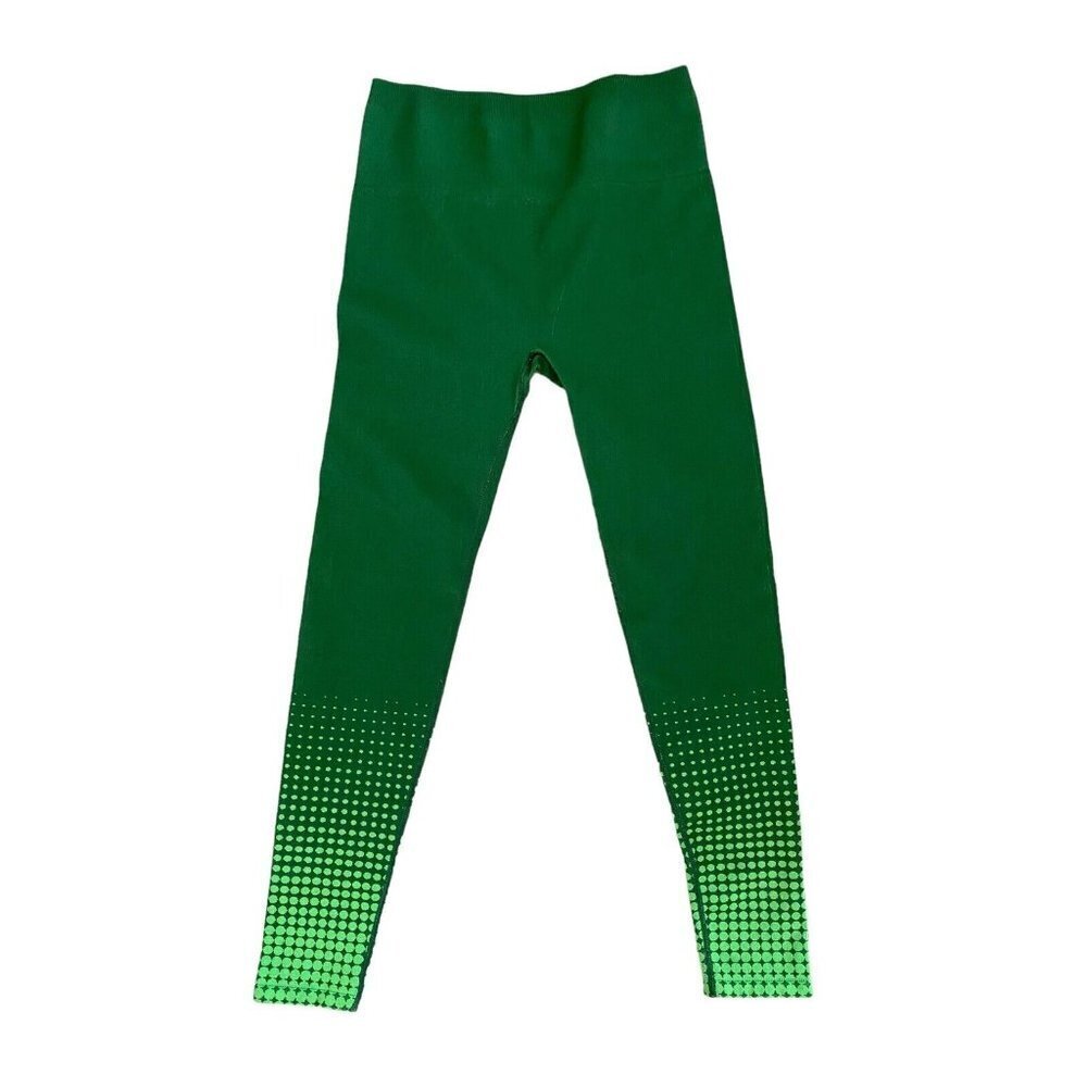 Fabletics Womens High Waisted Seamless Polka Dot Leggings Shamrock St Patricks